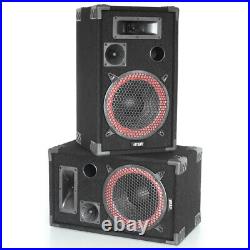 Max XEN 3508 Red Passive DJ Speakers 8 500W Pair High Performance