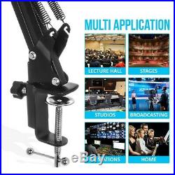Mic Microphone Stand Suspension Boom Scissor Arm Holder Studio Broadcast Desktop