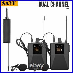 Microphone Channels Wireless Lavalier Mic System Interview Recording Stage Video