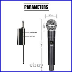 Microphone Mic 4Pcs Wireless With 3.5mm Adapter 4 Channels 90db Black