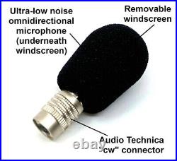 Miniature high-gain Microphone Lavalier Condenser Omnidirectional Black Audio