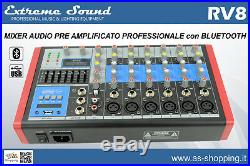 Mixer 8 Canali Professionale Con Usb Bluetooth Effetti Eco Dj Karaoke Pianobar