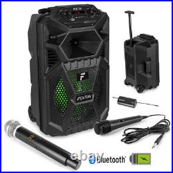 Mobile PA Speaker and Wireless Microphone Bluetooth Music System, Lights FPC8T