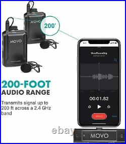 Movo EDGE-DI-DUO Wireless Lavalier Microphone System for iPhone, Lightning, iOS