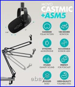 Movo Portable Podcast Equipment Bundle Podcast Kit with Audio and Microphone