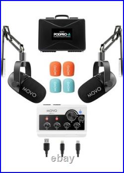 Movo Portable Podcast Equipment Bundle Podcast Kit with Audio and Microphone