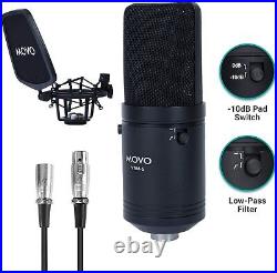 Movo VSM-5 Large Diaphragm XLR Studio Cardioid Condenser Microphone