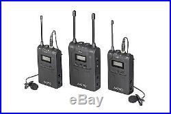 Movo WMIC80 UHF Wireless Lavalier Microphone System 2 TX / 1 RX for DSLR Camera