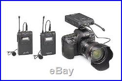 Movo WMIC80 UHF Wireless Lavalier Microphone System 2 TX / 1 RX for DSLR Camera