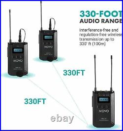 Movo WMX-20-DUO UHF Wireless Lavalier Microphone System with 2 Transmitters
