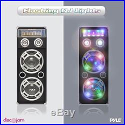 NEW Pyle PSUFM1035A 1000W BLUETOOTH Powered Speaker System USB/AUX & DJ Lights