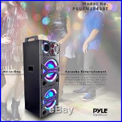 NEW Pyle PSUFM1043BT Bluetooth MP3/USB/SD/FM PA Speaker Karaoke System with Mic