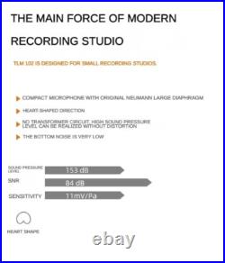 Neumann TLM 102 S-Mall Diaphragm Condenser Microphone Studio Set with Shockmount