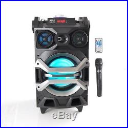 New PYLE-PRO PWMA325BT PORTABLE BLUETOOTH KARAOKE SPEAKER SYS Flashing DJ Lights