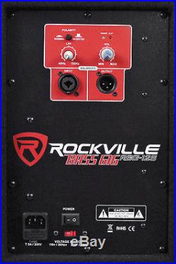 New Rockville RBG12S Bass Gig 12 1400 Watt Active Powered PA Subwoofer DJ/Pro