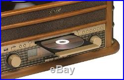 Nostalgie Stereo Anlage Schall Platten Spieler Radio AUX CD MP3 Player Kassette