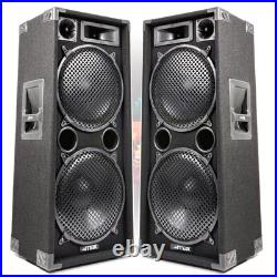 PAIR MAX 2x12 3 way PA BAND KARAOKE 2800w Peak Bass Floor Loud Speakers UK Stock
