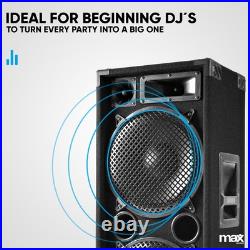 PAIR MAX 2x12 3 way PA BAND KARAOKE 2800w Peak Bass Floor Loud Speakers UK Stock