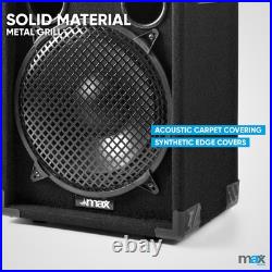 PAIR MAX 2x12 3 way PA BAND KARAOKE 2800w Peak Bass Floor Loud Speakers UK Stock