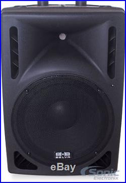 PAIR of New 15 AMPLIFIED Powered Pro Audio Speaker/DJ Loudspeakers with Stands