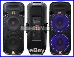 PBX6100S Professional Dual 15 2 Way Passive Speaker with LED Accent Lighting