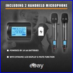 PD220 UHF Dual Handheld Wireless Microphone System 2x80 Channel Best Quality