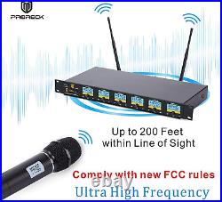 PRORECK MX66 6-Channel UHF Wireless Microphone System with 6 Hand-Held Microphon