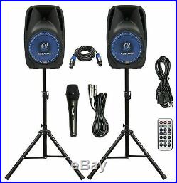 Pair Alphasonik All-in-one 10 Powered 1000w Pro Dj Amplified Loud Speakers