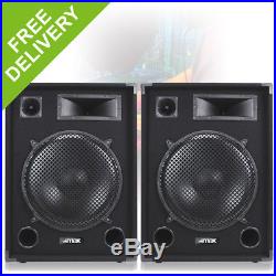 Pair MAX 15 DJ PA DISCO PARTY BAND Mega LOUD BASS 2000w Peak Speakers