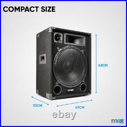 Pair MAX 15 DJ PA DISCO PARTY BAND Mega LOUD BASS 2000w Peak Speakers SSC2790