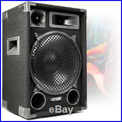 Pair MAX SP12 12 Mobile DJ PA Full Range Speakers with Stands 1400 Watt UK Stock