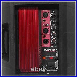 Pair Rockville Power Gig RPG12 12 Powered Active 1600 Watt 2-Way DJ PA Speakers