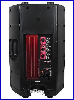 Pair Rockville Power Gig RPG15 15 Powered Active 2000 Watt 2-Way DJ PA Speakers