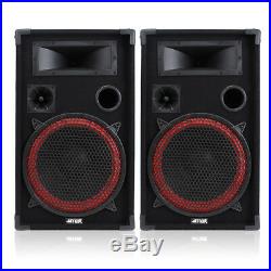 Pair of Max 12 Inch 2-Way Passive Speakers Karaoke DJ Disco PA Party 700W