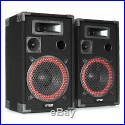 Pair of Max 12 Inch 2-Way Passive Speakers Karaoke DJ Disco PA Party 700W