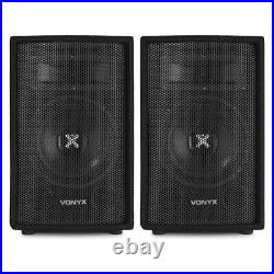 Pair of Vonyx 6 Passive 2-Way DJ PA Speakers House Party Disco Setup 250W