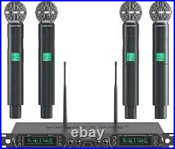 Phenyx Pro Wireless Microphone System, 4-Channel UHF Wireless Metal Cordless Mic