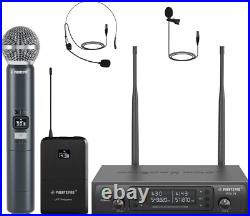 Phenyx Pro Wireless Microphone System, Dual Mic Set with Handheld/Bodypack/Lapel