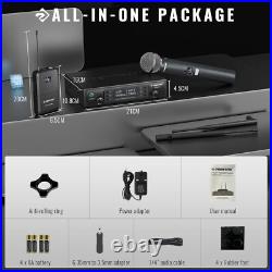 Phenyx Pro Wireless Microphone System, Dual Mic Set with Handheld/Bodypack/Lapel