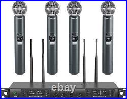 Phenyx Pro Wireless Microphone System, Quad Channel Cordless 4 Mic Set