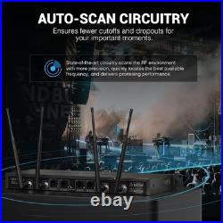 Phenyx Pro Wireless Microphone System, Quad Channel Wireless Mic, PTU-7000-4H