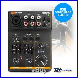 Podcast Desktop Condenser Microphone and 3 Channel USB Live Mixer Recording Set