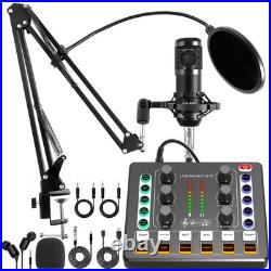 Podcast Equipment Bundle, Audio Interface and DJ Mixer and BM-800 Condenser