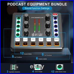 Podcast Equipment Bundle, Audio Interface and DJ Mixer and BM-800 Condenser