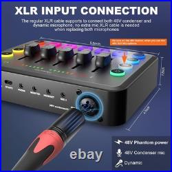 Podcast Equipment Bundle for 2, RGB Audio Interface with XLR Condenser Microphon Podcast Equipment Bundle for 2, RGB Audio Interface with XLR Condenser Microphon