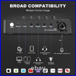 Podcast Equipment Bundle for 2, RGB Audio Interface with XLR Condenser Microphon