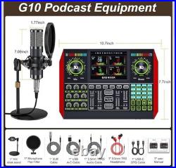 Podcast Equipment Bundle with 3.5mm Condenser Microphone. Sound Card Audio Mixer