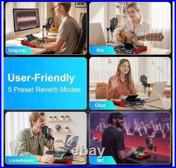 Podcast Equipment Bundle with 3.5mm Condenser Microphone. Sound Card Audio Mixer