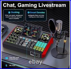 Podcast Equipment Bundle with 3.5mm Condenser Microphone. Sound Card Audio Mixer