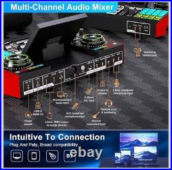 Podcast Equipment Bundle with 3.5mm Condenser Microphone. Sound Card Audio Mixer